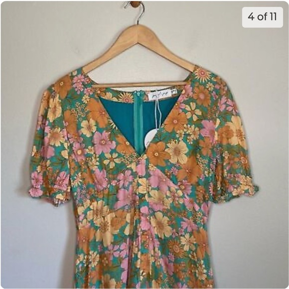 Petal + Pup Jeffree Retro Floral Boho Ruffle Mini Sun Dress (size 2) - Picture 3 of 7